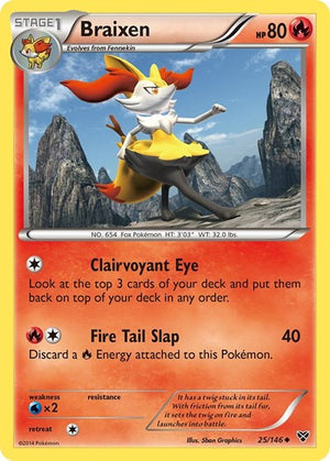 Pokemon TCG - XY Base Set - Braixen - 25/146 - Reverse Holofoil