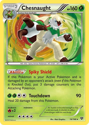 Pokemon TCG - XY Base Set - Chesnaught - 14/146 - Reverse Holofoil