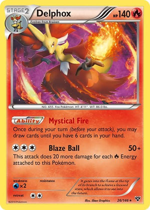Pokemon TCG - XY Base Set - Delphox - 26/146 - Reverse Holofoil