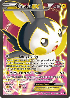 Pokemon TCG - XY Base Set - Emolga EX - 143/146 - Holofoil
