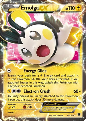 Pokemon TCG - XY Base Set - Emolga EX - 46/146 - Holofoil