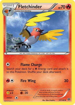 Pokemon TCG - XY Base Set - Fletchinder - 27/146 - Reverse Holofoil
