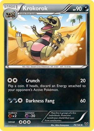 Pokemon TCG - XY Base Set - Krokorok - 70/146 - Reverse Holofoil