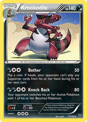 Pokemon TCG - XY Base Set - Krookodile - 71/146 - Reverse Holofoil