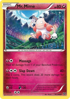 Pokemon TCG - XY Base Set - Mr. Mime - 91/146 - Reverse Holofoil
