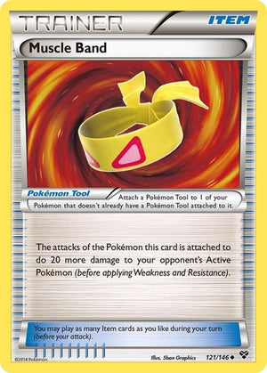 Pokemon TCG - XY Base Set - Muscle Band - 121/146 - Reverse Holofoil