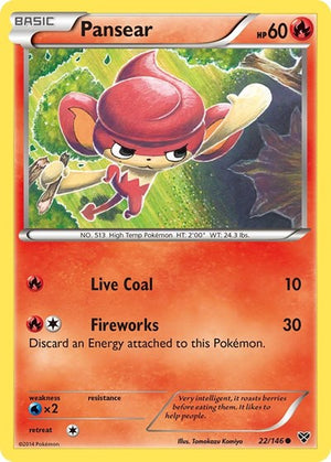Pokemon TCG - XY Base Set - Pansear - 22/146 - Reverse Holofoil