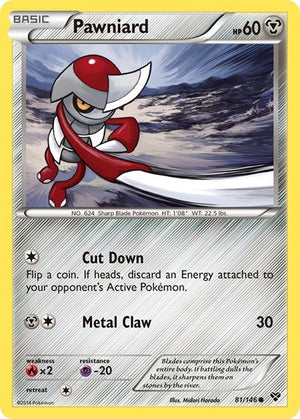 Pokemon TCG - XY Base Set - Pawniard - 81/146 - Reverse Holofoil