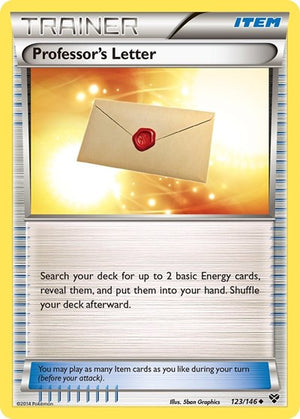 Pokemon TCG - XY Base Set - Professor's Letter - 123/146 - Reverse Holofoil