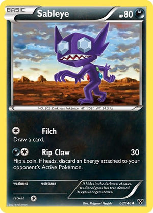 Pokemon TCG - XY Base Set - Sableye - 68/146 - Reverse Holofoil