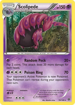 Pokemon TCG - XY Base Set - Scolipede - 53/146 - Reverse Holofoil