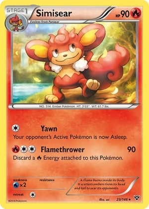 Pokemon TCG - XY Base Set - Simisear - 23/146 - Reverse Holofoil