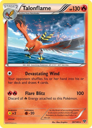 Pokemon TCG - XY Base Set - Talonflame - 28/146 - Reverse Holofoil