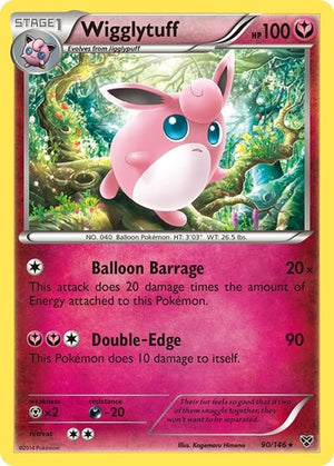 Pokemon TCG - XY Base Set - Wigglytuff - 90/146 - Reverse Holofoil
