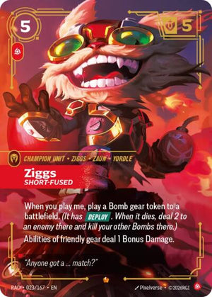 Riftbound - Radiance - Ziggs, Short-Fused - 023/167 - Epic