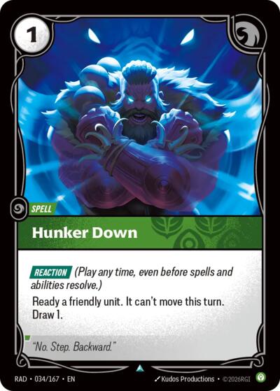 Riftbound - Radiance - Hunker Down - 034/167 - Uncommon