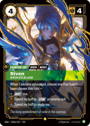 Riftbound - Radiance - Riven, Broken Blade - 043a/167 - Alternate Art - Showcase