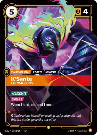 Riftbound - Radiance - K'Sante, Courageous - 086a/167 - Alternate Art - Showcase