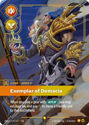 Riftbound - Radiance - Jarvan IV, Exemplar of Demacia (Overnumbered) - 176/167 - Showcase