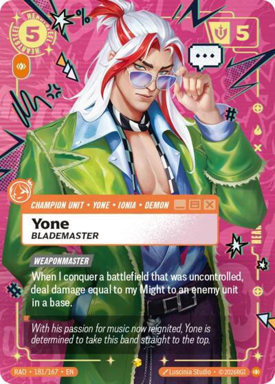Riftbound - Radiance - Yone, Blademaster (Overnumbered) - 181/167 - Showcase
