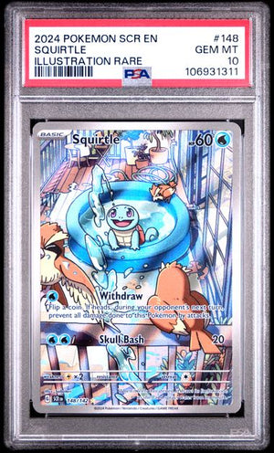 2024 Pokémon Stellar Crown – Squirtle Illustration Rare #148 - PSA 10